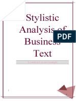 Stylistic Analysis of Business Text: A Contract As An Example