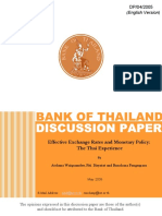 Effective Exchange Rates and Monetary Policy: The Thai Experience