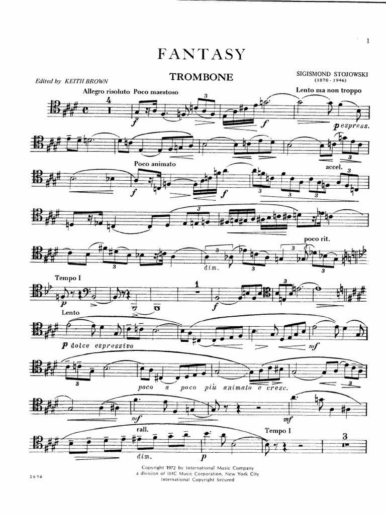 Stojowki - Fantasy for Trombone | PDF
