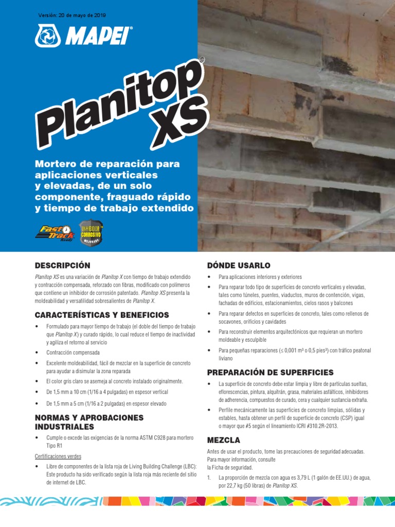 Planitop Xs | PDF | Hormigón | Materiales