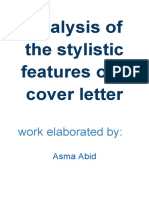 Analysis of The Stylistic Features of A Cover Letter