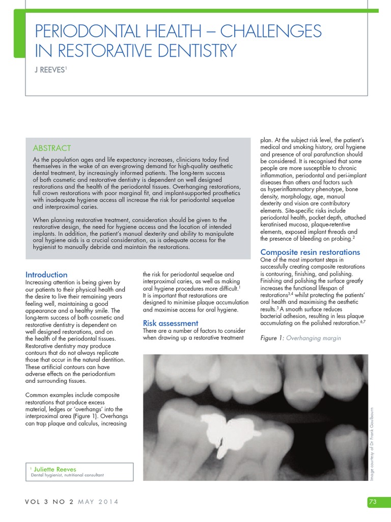 Periodontal Health Challenges in Restorative Dentistry Considerations