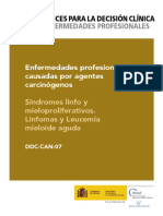 DDC-CAN-07 - Enfermedades Profesionales Causadas Por Agentes Carcinógenos. Síndromes Linfo y Mieloproliferativos. Linfomas y Leucemia Mieloide Agudo