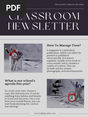 Typography Classroom Newsletter