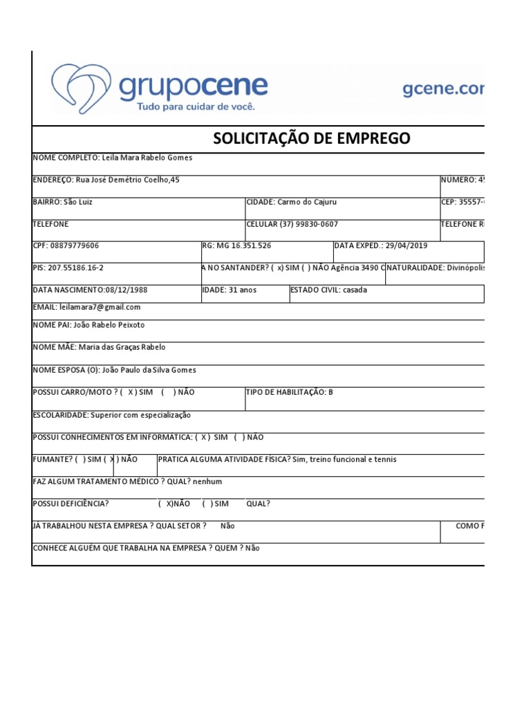 Solicitação de Emprego Simples | PDF