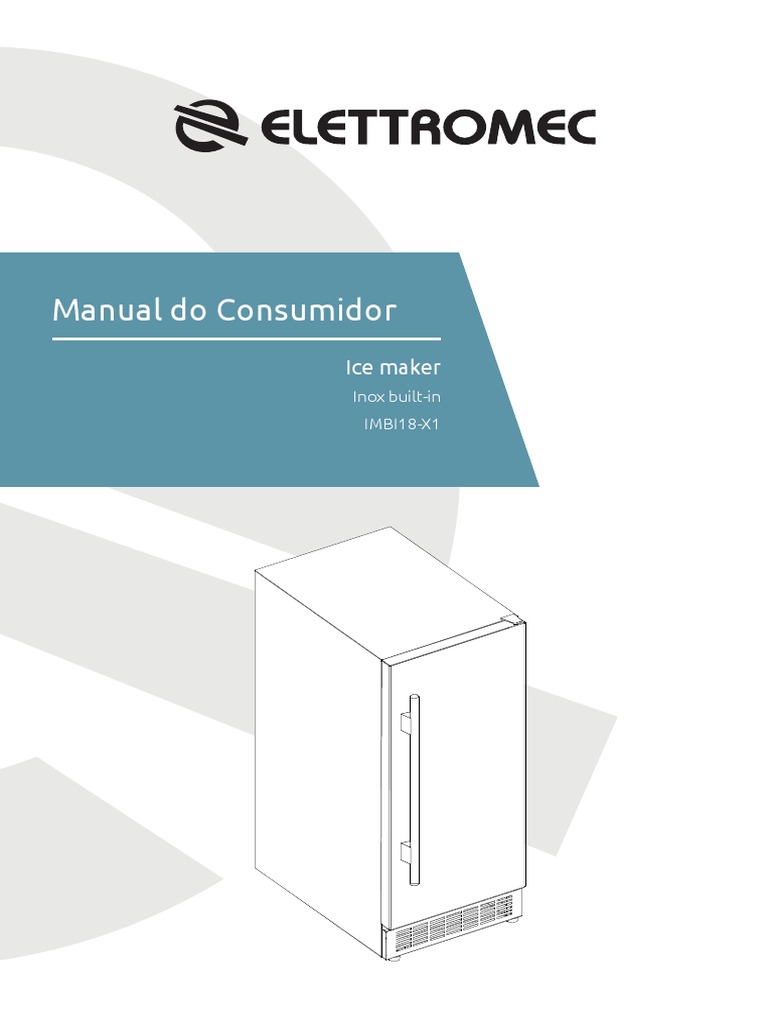 MANUAL Ice Maker Máquina de Gelo Elettromec Embutir Built in PDF