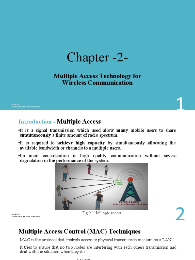 Multiple Access Technologies in Wireless Communication | PDF | Channel ...