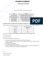 Fechas de Evaluación y Entrega 1er Trimestre 2018-2019