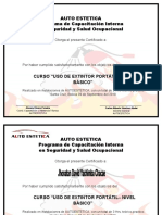 Certificado Autoestetica