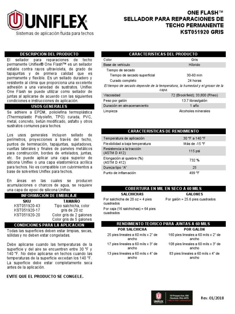 ONE FLASH™ SELLADOR PARA REPARACIONES DE TECHO PERMANENTE - GRIS ...