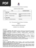 Pharma PH.D Entrance Exam Syllabus