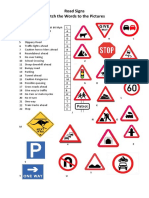 Road Signs Fun Activities Games Picture Description Exercises - 12919