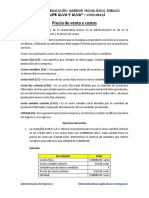 Precio de Venta y Costos - Matemática Básica Aplicada en Los Negocios