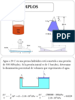 Ejemplos de viscosidad y coeficiente de expansión térmica del agua