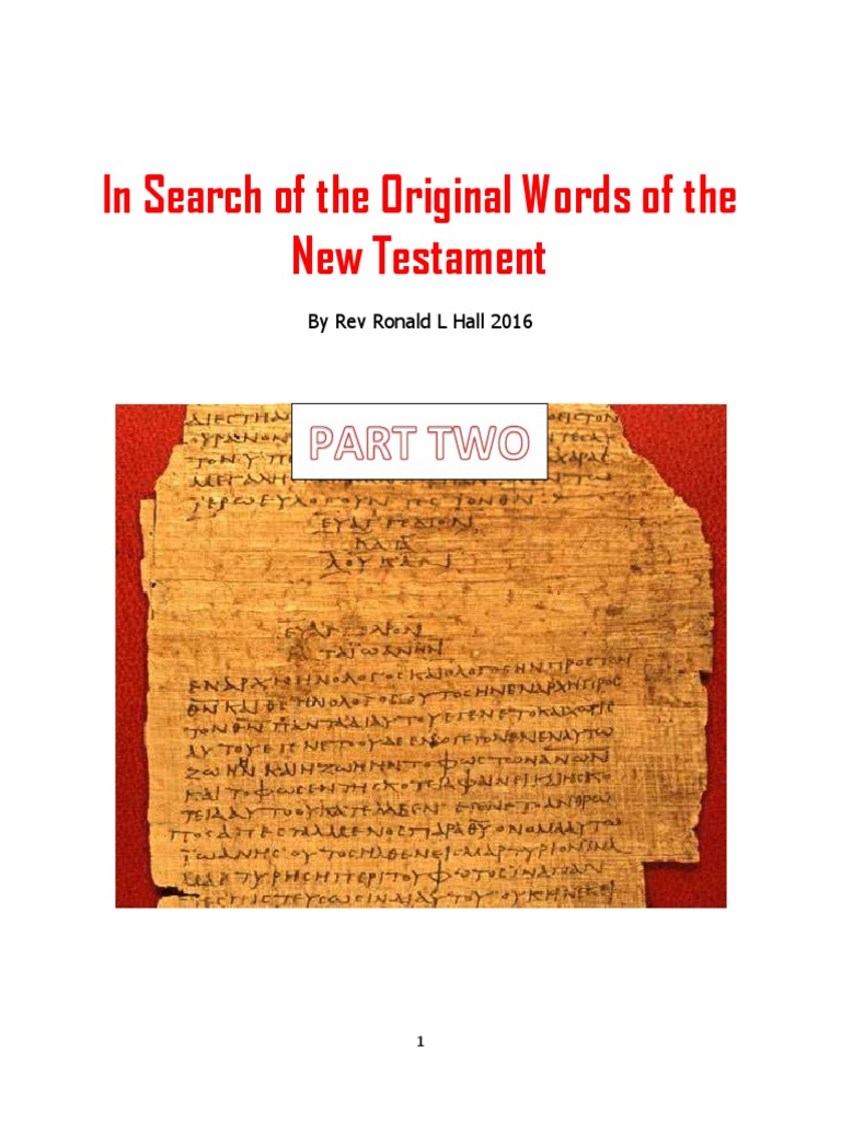 In search of the original words of the new testament pdf