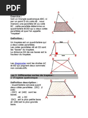 5eme Trapeze Geometrie Euclidienne Formes Geometriques