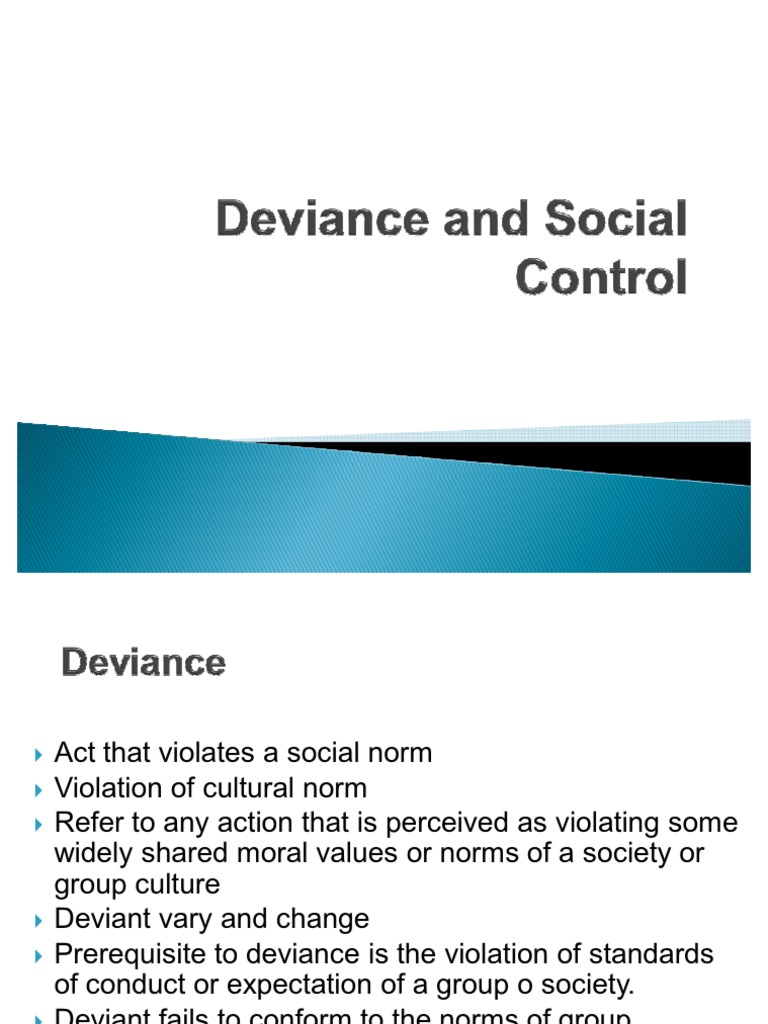 Social Norms and Deviance Explained | PDF | Deviance (Sociology) | Id