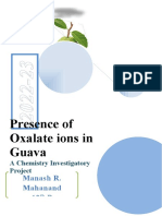 Presence of Oxalate Ions in Guava Chemis