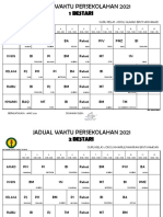 Jadual Kelas Mulai 1 Mac 2021