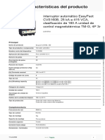 Interruptor automático CVS160B especificaciones