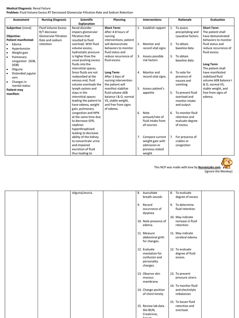 Fluid Volume Excess NCP PDF