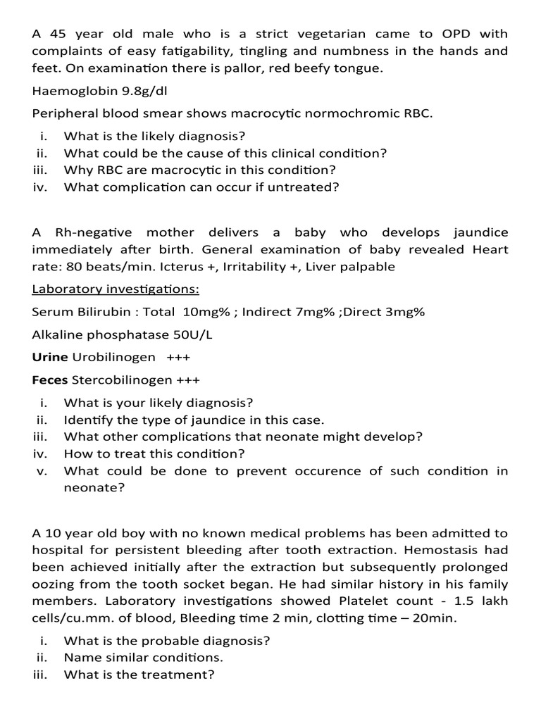 15 Case Scenarios | PDF | Bleeding | Health Sciences