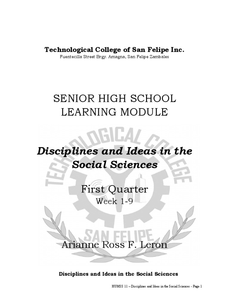 Disciplines and Ideas in The Social Science | PDF | Id | Social Sciences