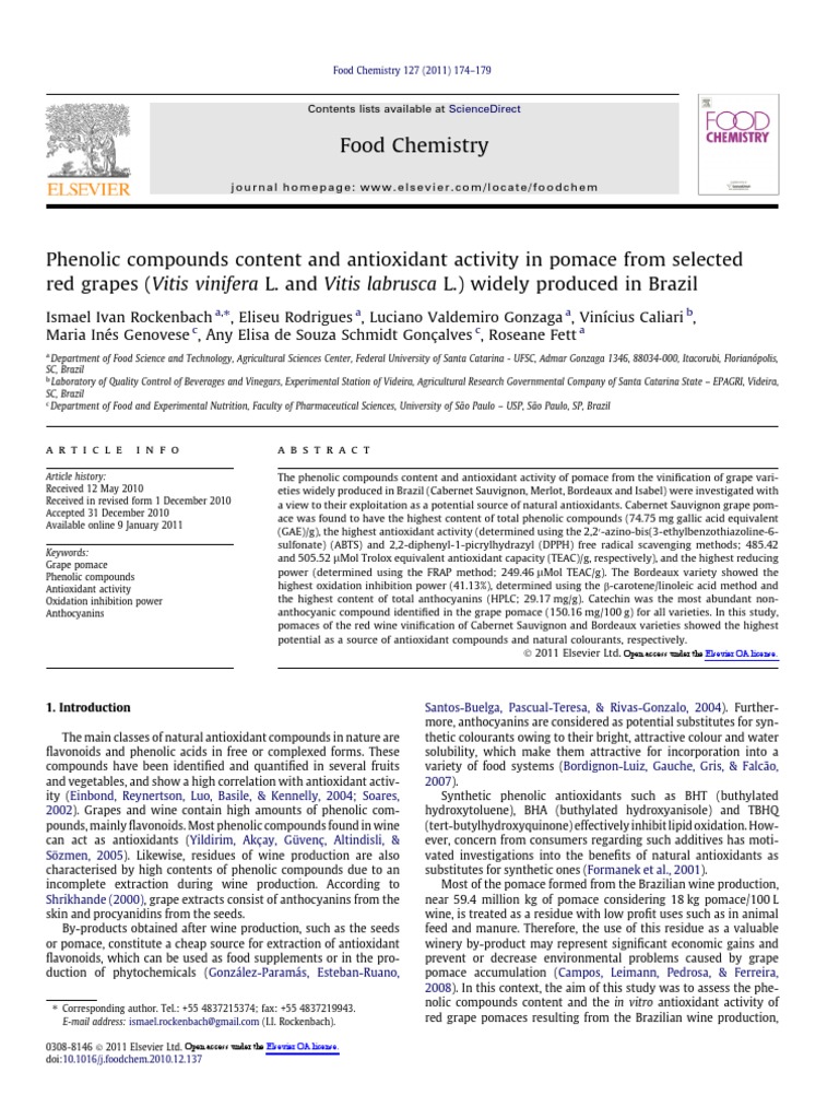 4 2011 Phenolic Compounds Content and Antioxidant Activity in