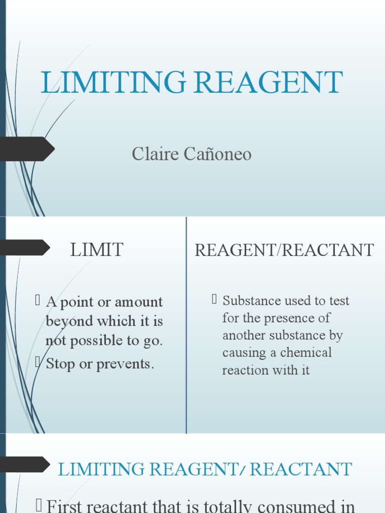 Understanding Limiting Reactants | PDF | Self-Improvement | Science ...