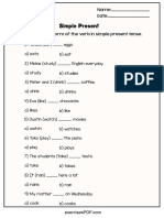 Choose The Correct Form of The Verb in Simple Present Tense Compressed