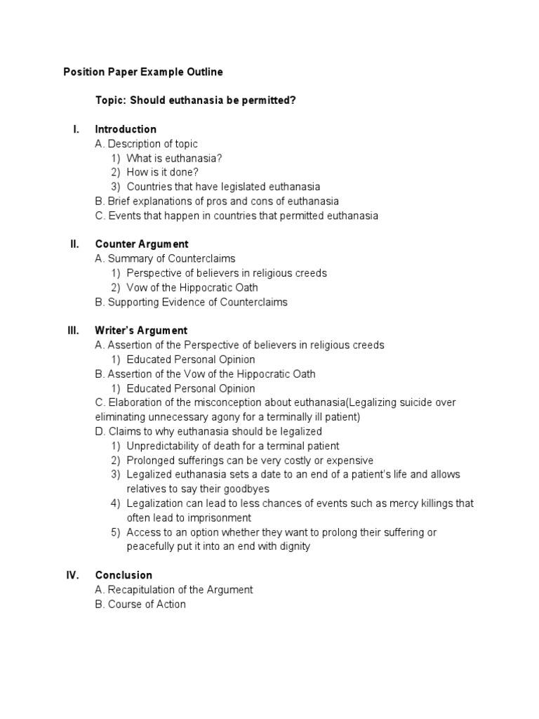 Position Paper Outline Pdf Social Science Law