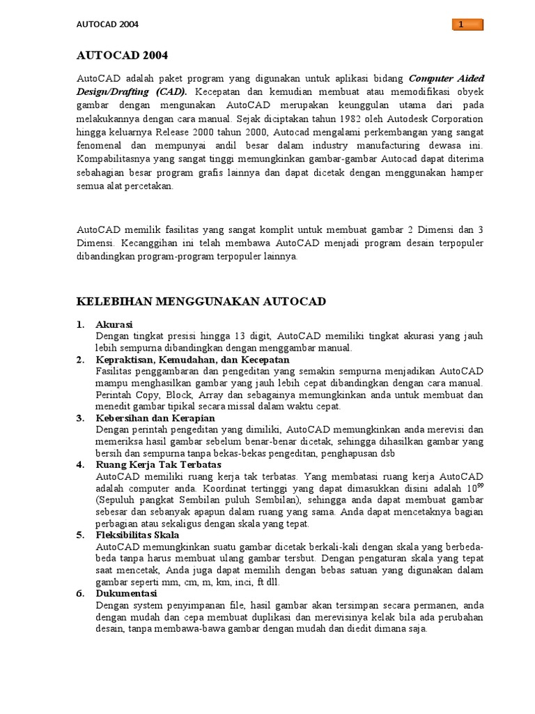 Panduan Lengkap AutoCAD 2004 | PDF