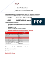 Surat Pemberitahuan Pengambilan Kartu ATM CIMB Niaga UNWIDHA 2627 DESEMBER 2022