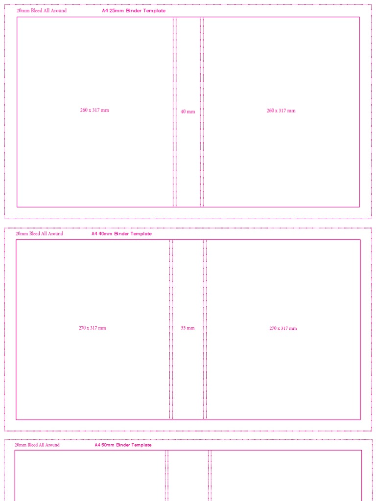 A4 Binder Template Specifications | PDF
