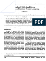 Analisis Politik Dan Hukum Pemilihan Presiden Secara Langsung