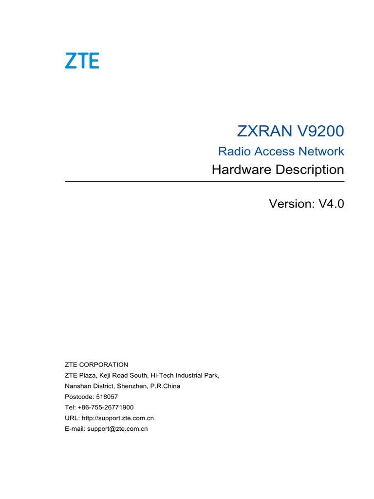 SJ-20220110101547-002-ZXRAN V9200 (V4.0) Hardware Description