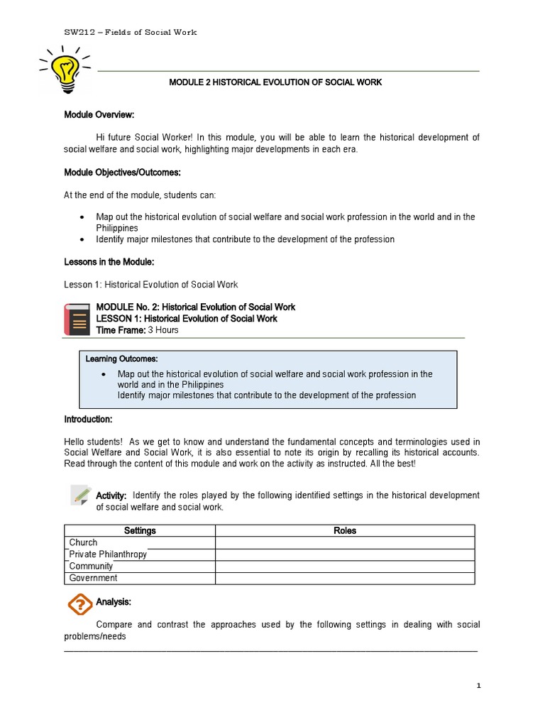 Historical Evolution of Social Work | PDF | Welfare | Social Work
