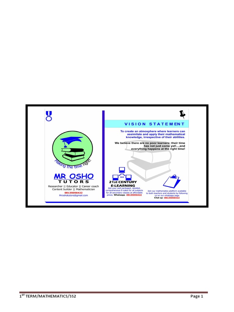 1st Term s2 Mathematics | PDF | Logarithm | Equations