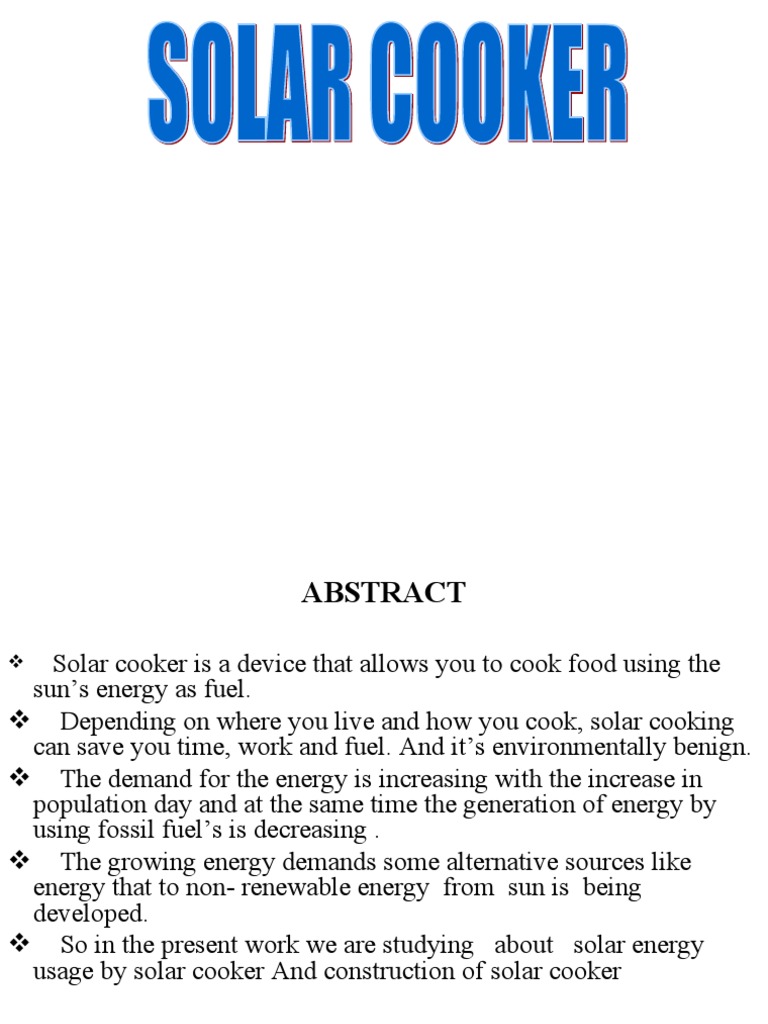 Solar Cooker | PDF