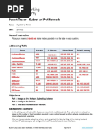 11.5.5 Packet Tracer - Subnet An IPv4 Network
