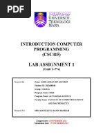 Lab Assignment 1 Answer Sheet