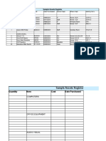 Sample Fixed Assets Register Excel - J1