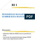 MSDM-1, Pengertian MSDM