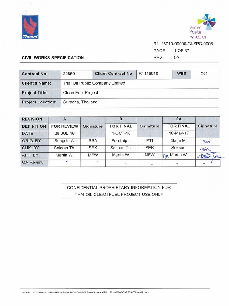 Civil Works Concrete Specification Guide | PDF | Concrete ...