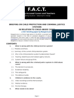 Briefing On Child Protection and Criminal Justice Systems in Relation To Child Abuse Cases