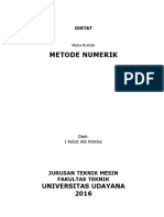 Metode Numerik: Universitas Udayana 2016