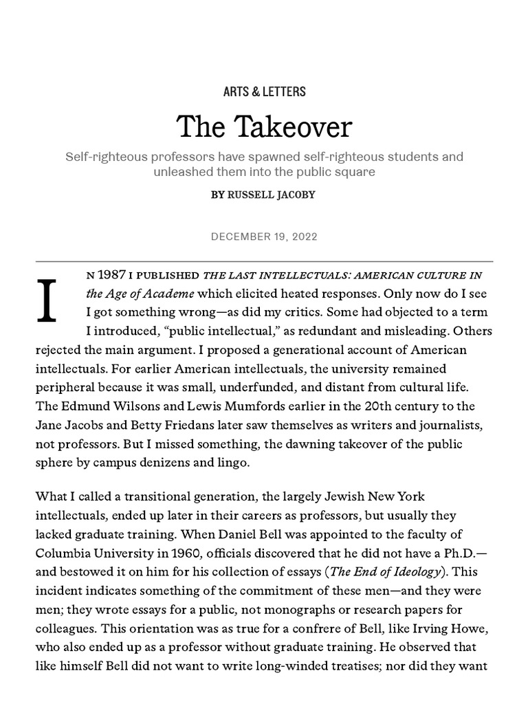 The Takeover - Tablet Magazine | PDF | Antonio Gramsci | Marxism