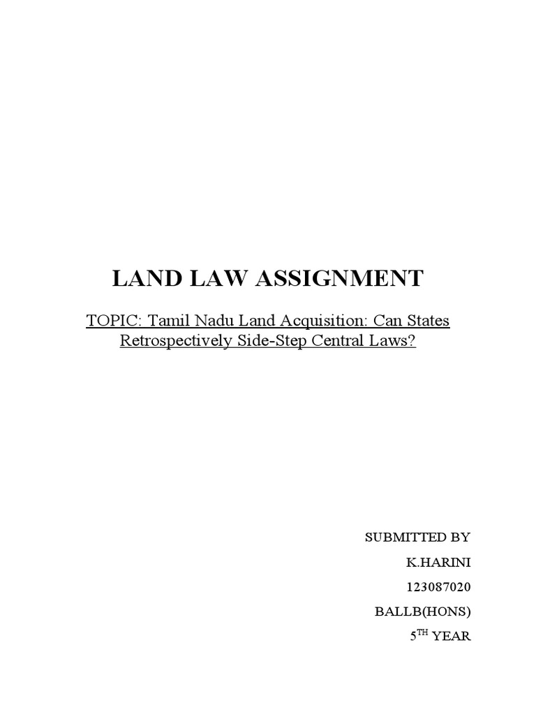 Land Law Research PDF Eminent Domain U.S. State