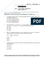 Major Test 1 Advanced Paper 1 (2021-23) (Dt. 24.10.2021) Questions Paper Pace