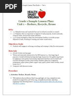 Grade 3 Sample Lesson Plan: Unit 1 - The 3 Rs (Reducing, Reusing, and ...